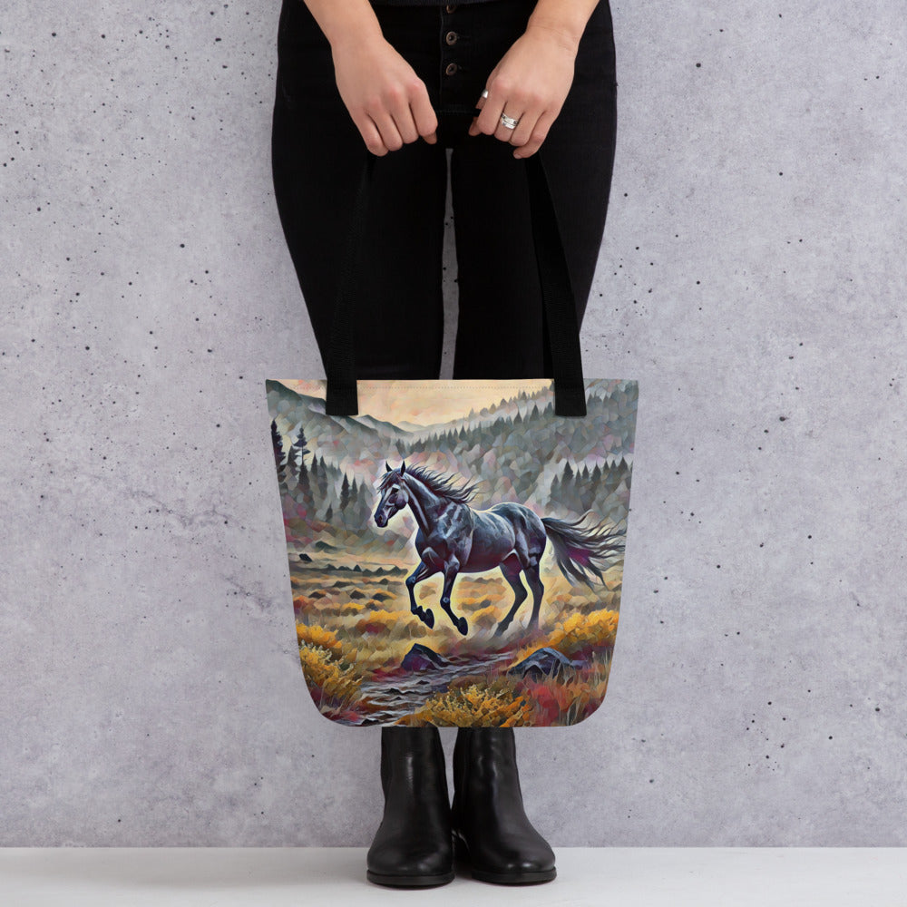 Oregon Running Horse - Digital Art - Tote bag