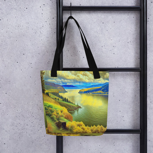 Columbia River Gorge - Digital Art -Tote bag