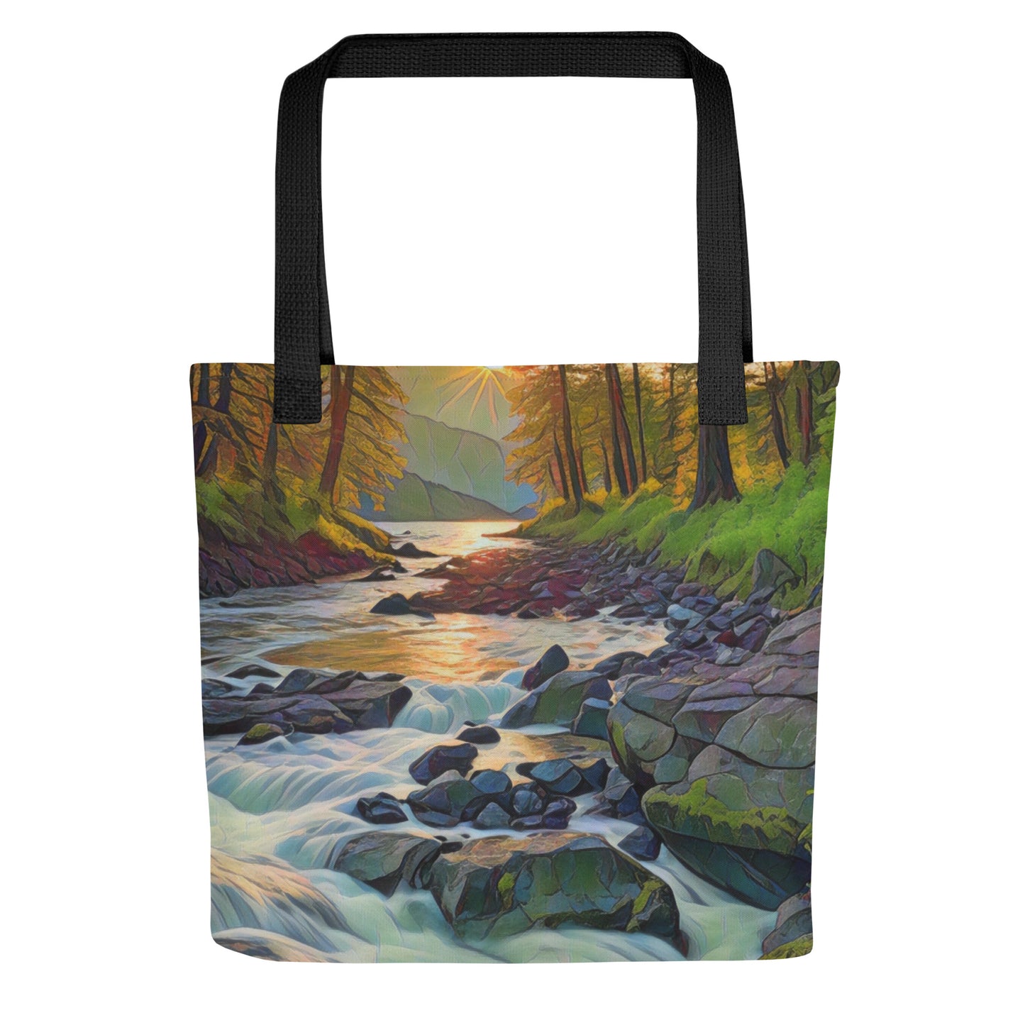 Oregon Stream - Digital Art - Tote bag