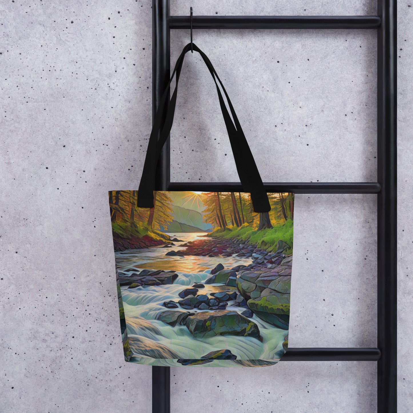 Oregon Stream - Digital Art - Tote bag