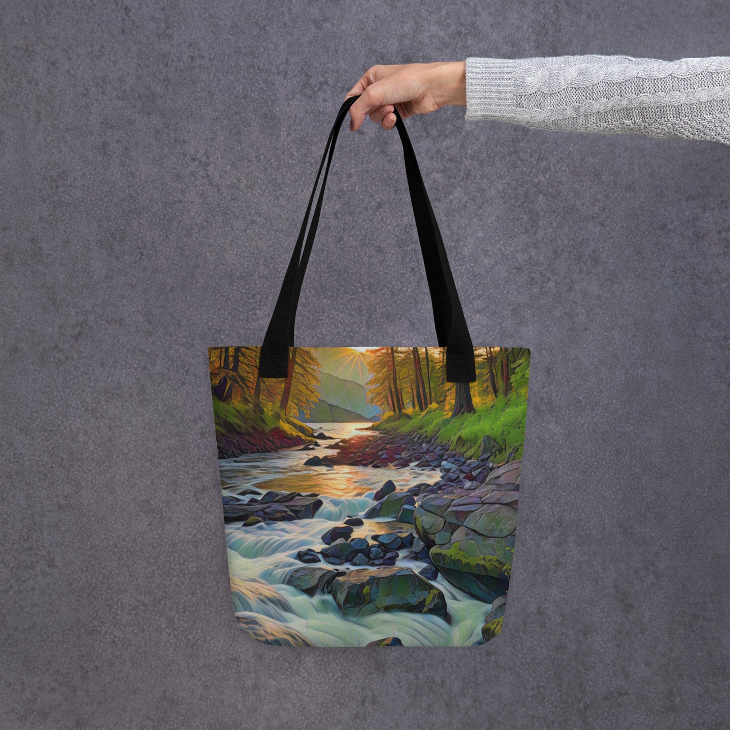 Oregon Stream - Digital Art - Tote bag