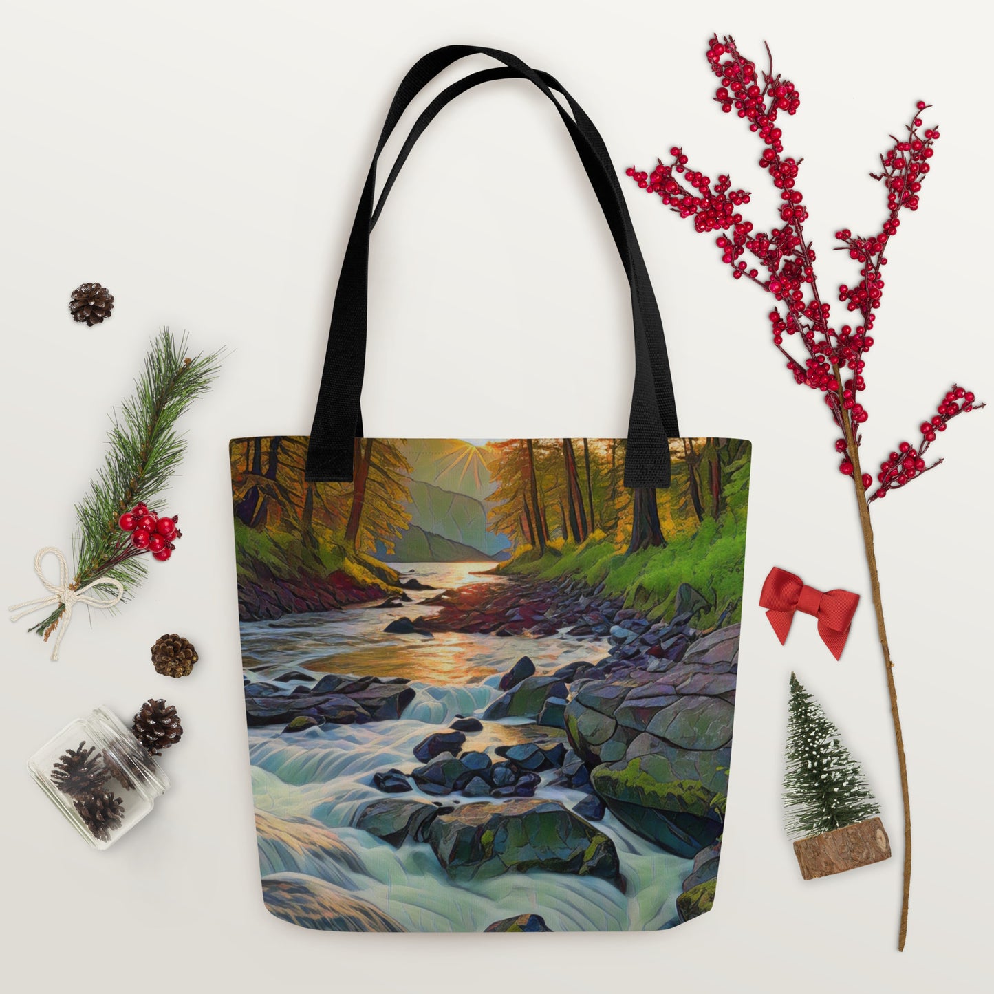 Oregon Stream - Digital Art - Tote bag