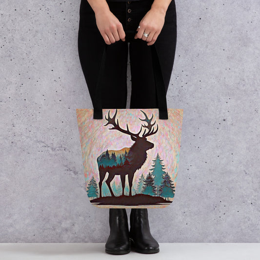 Oregon Elk in the Forest - Tote bag