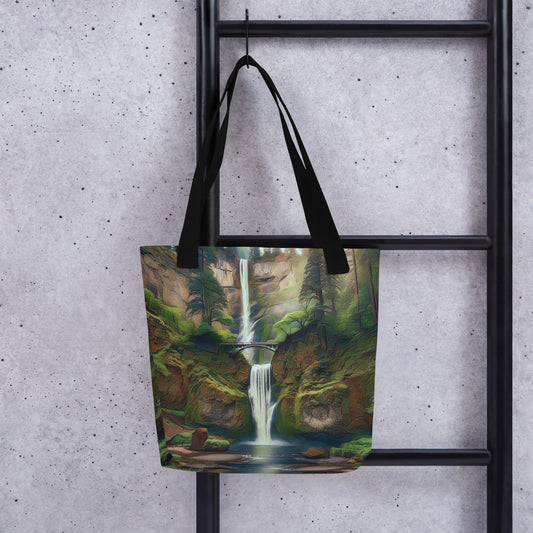 Multnomah Falls - Digital Art - Tote bag