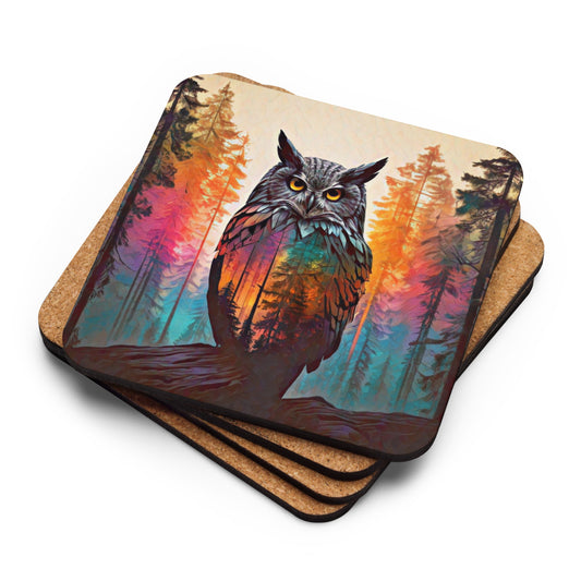Oregon Owl - Cork-back coaster