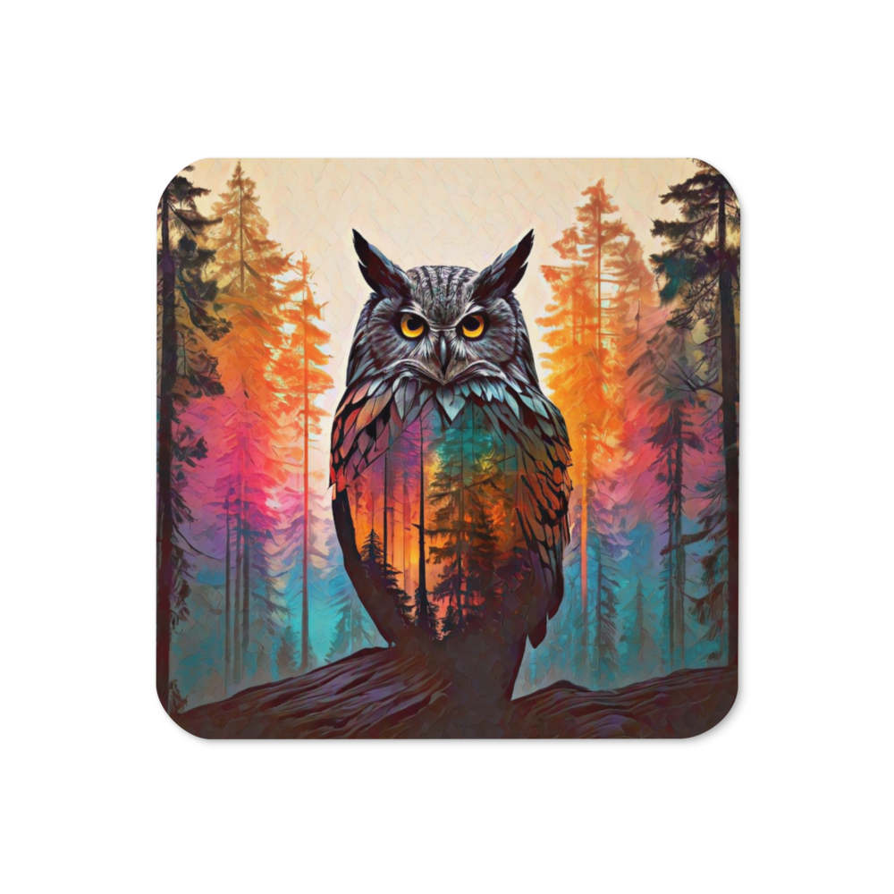 Oregon Owl - Cork-back coaster