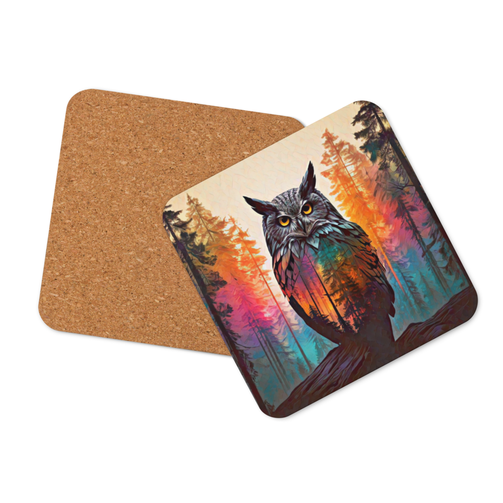 Oregon Owl - Cork-back coaster