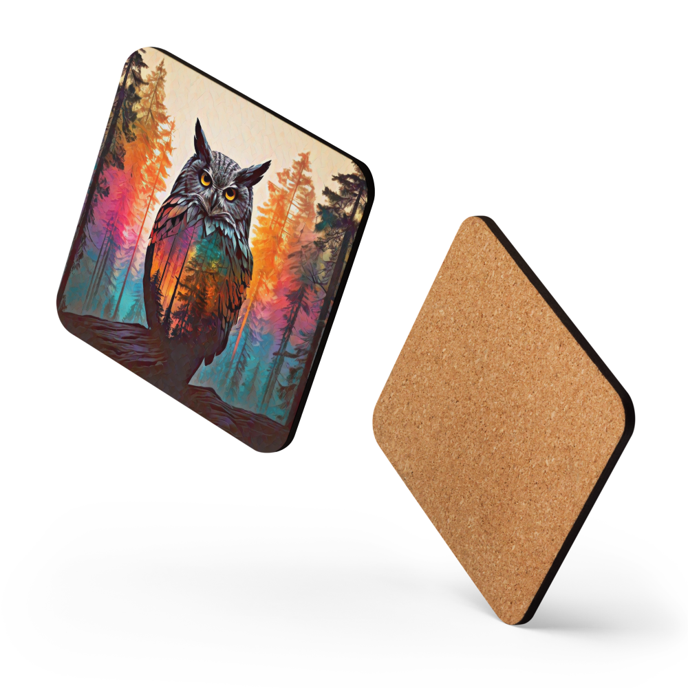 Oregon Owl - Cork-back coaster