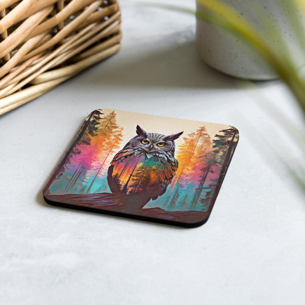 Oregon Owl - Cork-back coaster