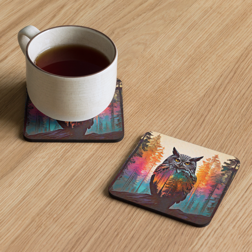 Oregon Owl - Cork-back coaster