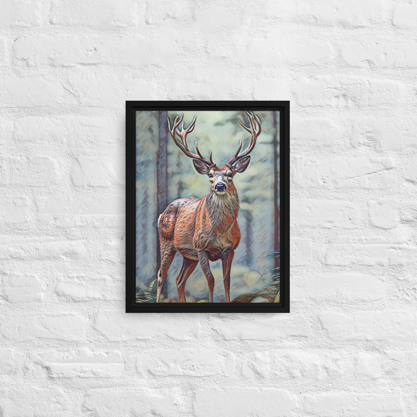 Oregon Deer - Digital Art - Framed canvas - FREE SHIPPING