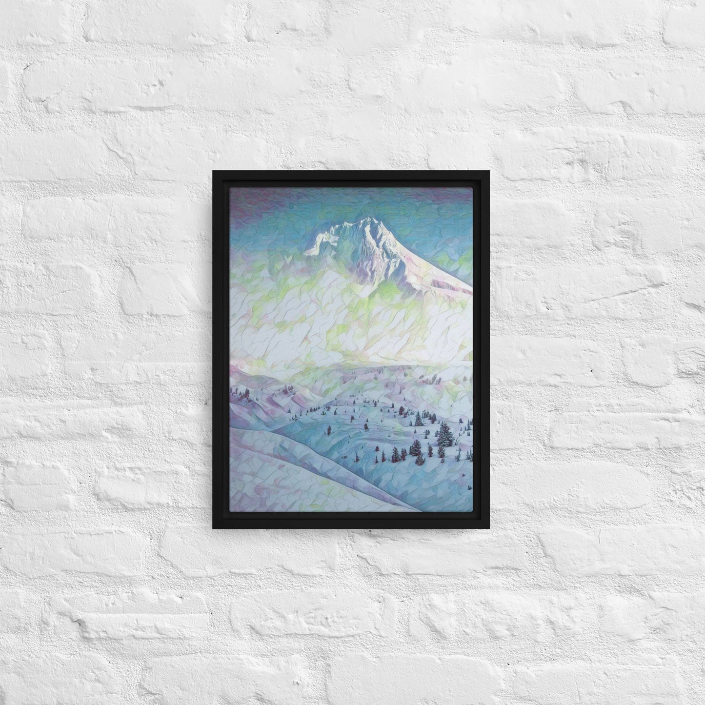 Mount Hood - Digital Art - Framed canvas - FREE SHIPPING