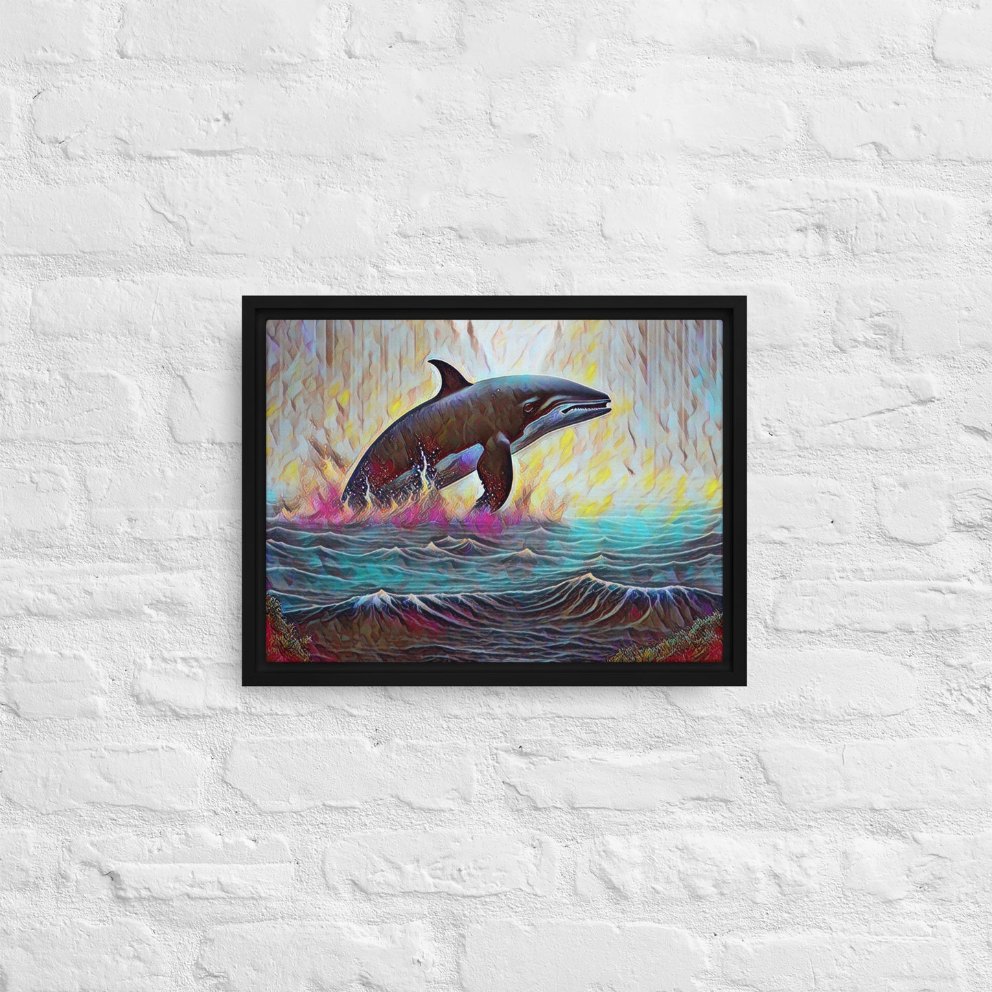 Pacific Northwest Orca - Digital Art - Framed canvas - FREE SHIPPING