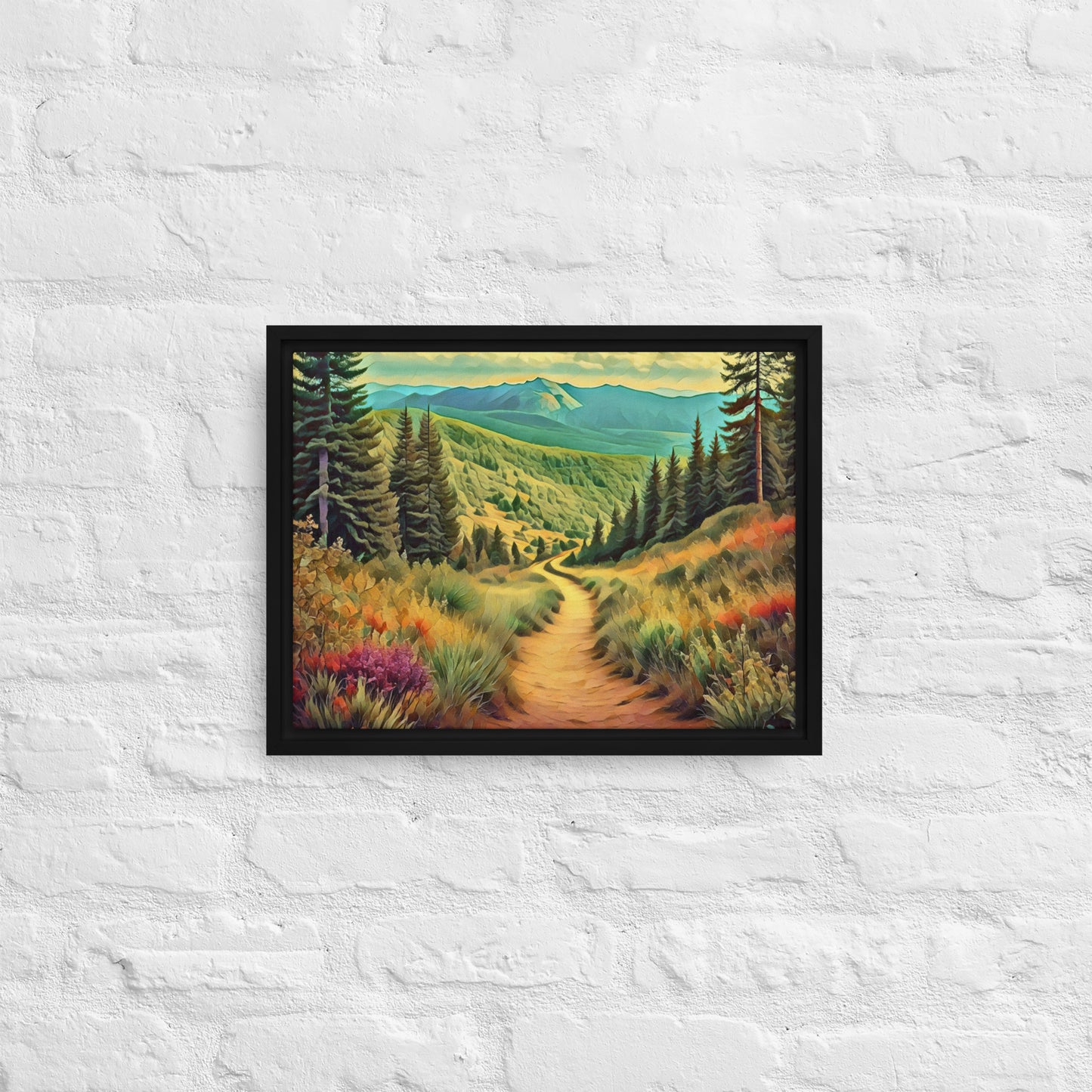 Hiking Oregon - Digital Art - Framed canvas - FREE SHIPPING