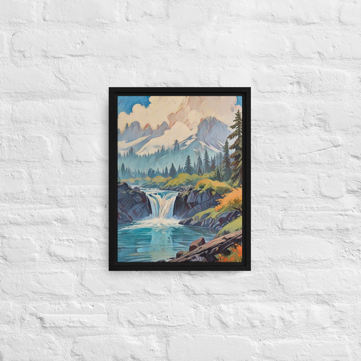 Oregon Hidden Pool - Digital Art Framed canvas - FREE SHIPPING