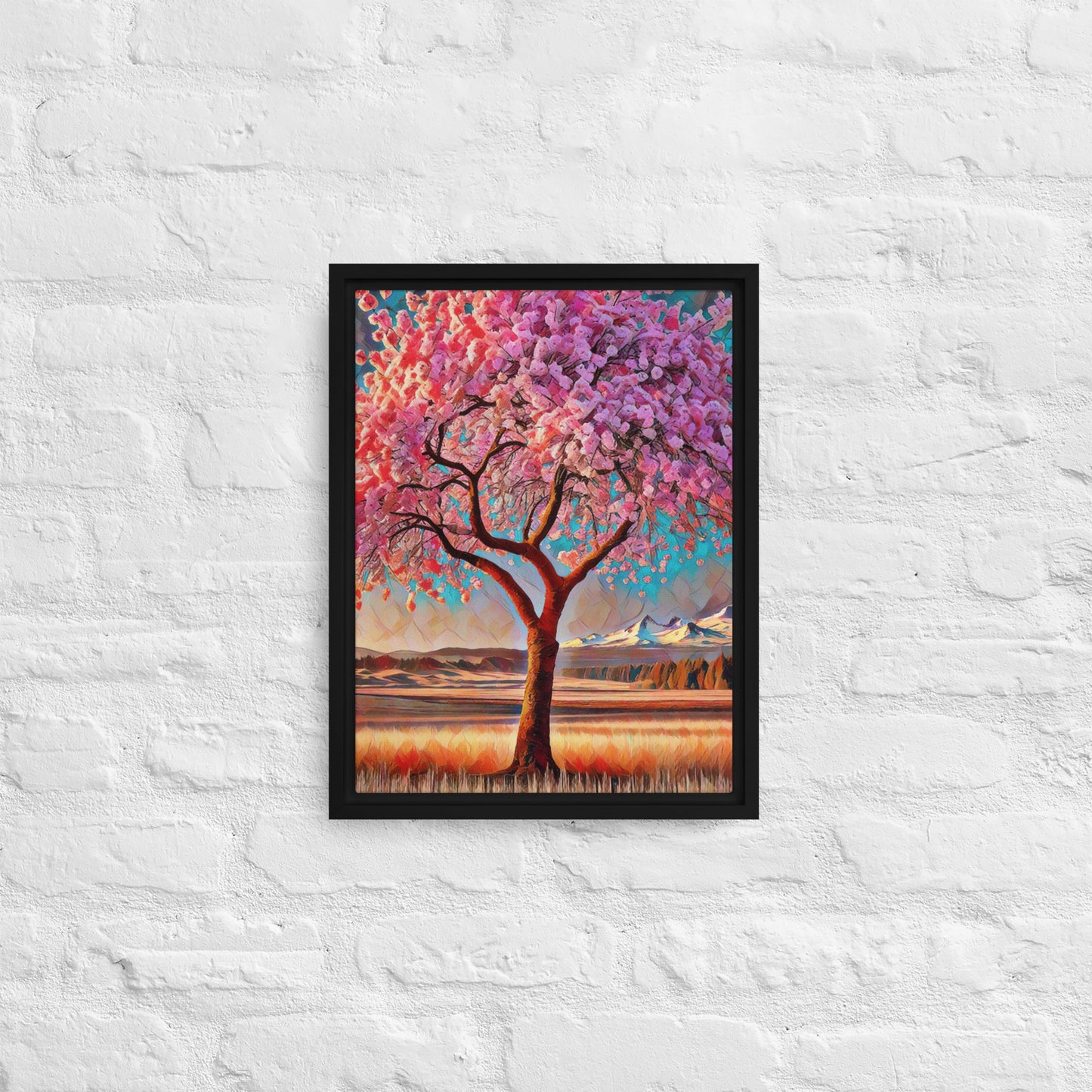 Oregon Cherry Blossoms - Digital Art - Framed canvas - FREE SHIPPING