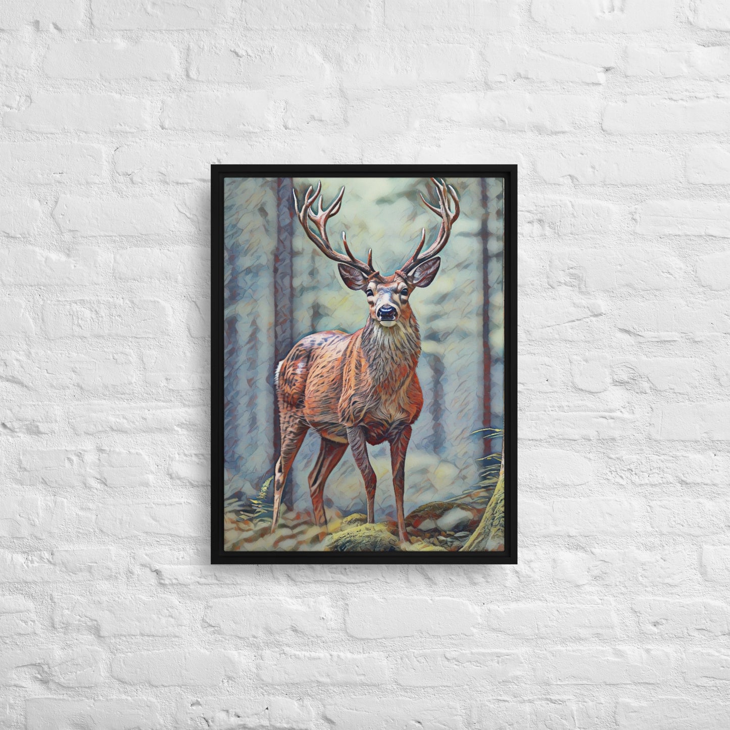 Oregon Deer - Digital Art - Framed canvas - FREE SHIPPING