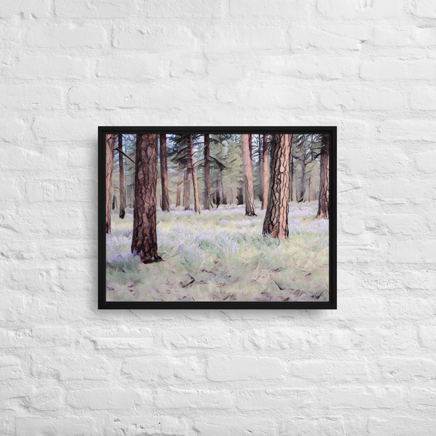 Central Oregon Forest - Digital Art - Framed canvas - FREE SHIPPING