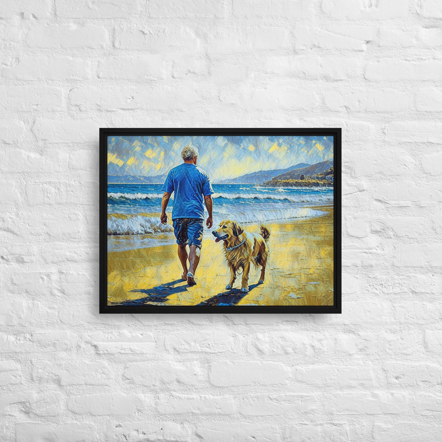 Weekend at the Beach - Digital Art - Framed canvas - FREE SHIPPING