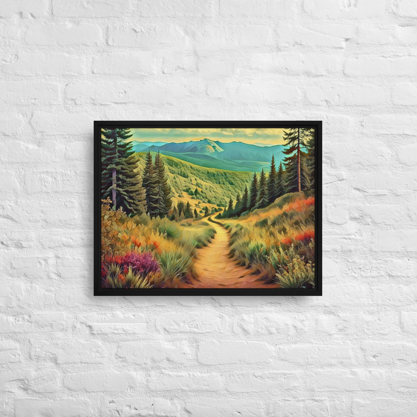 Hiking Oregon - Digital Art - Framed canvas - FREE SHIPPING