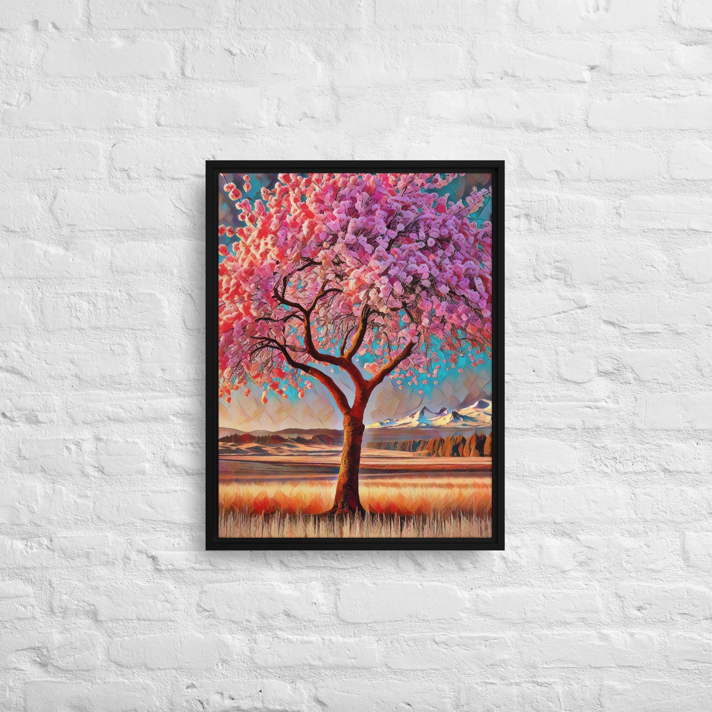 Oregon Cherry Blossoms - Digital Art - Framed canvas - FREE SHIPPING