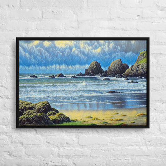 Oregon Coast - Digital Art - Framed canvas FREE SHIPPING