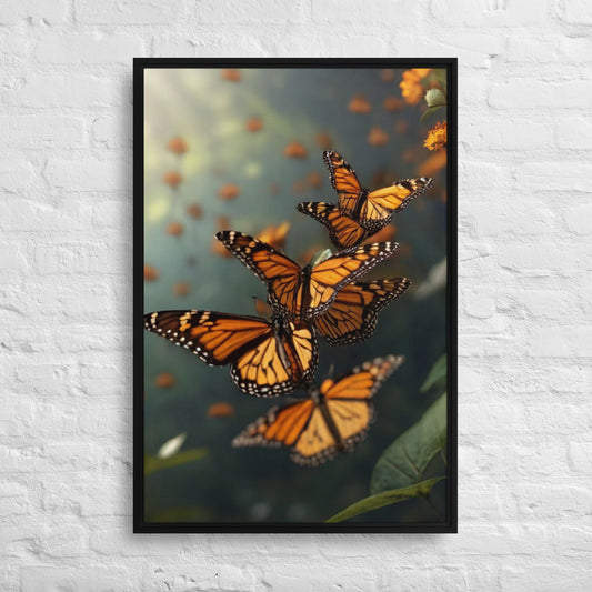 Butterflies in Oregon - Digital Art - Framed canvas - FREE SHIPPING