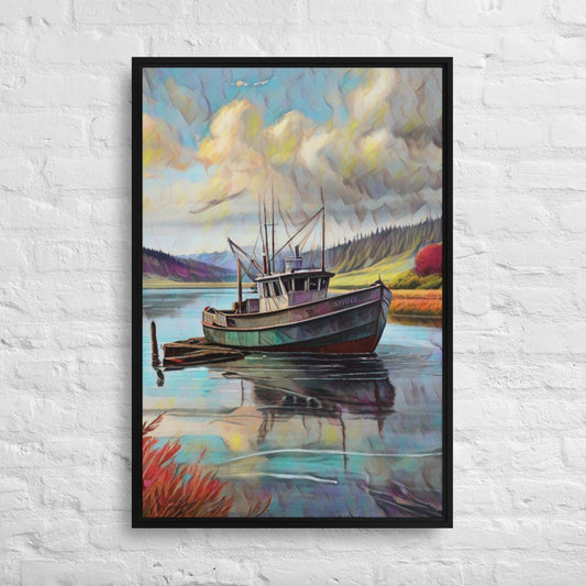 Home Port - Digital Art - Framed canvas - FREE SHIPPING