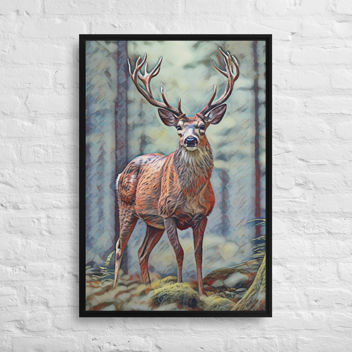 Oregon Deer - Digital Art - Framed canvas - FREE SHIPPING