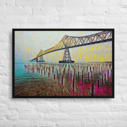 Astoria Bridge - Digital Art - Framed canvas - FREE SHIPPING