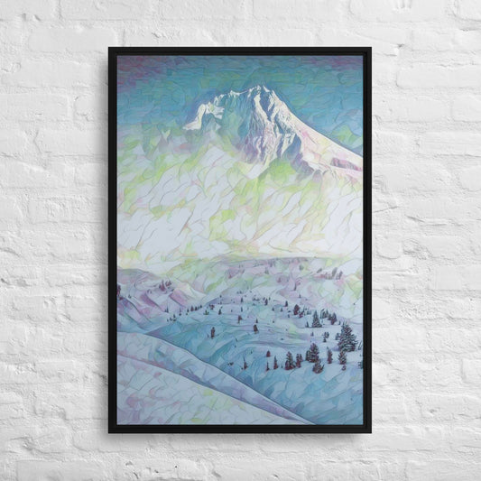 Mount Hood - Digital Art - Framed canvas - FREE SHIPPING