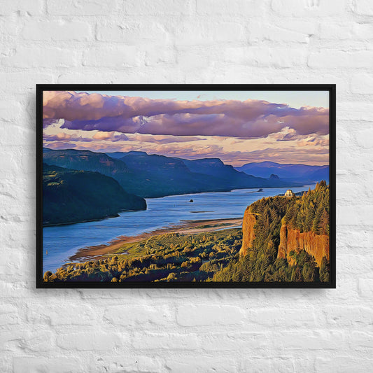 Columbia River Gorge - Digital Art - Framed canvas - FREE SHIPPING