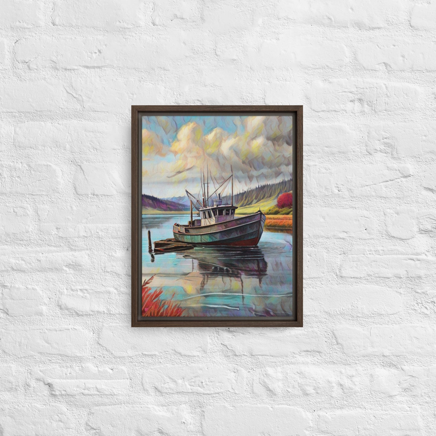 Home Port - Digital Art - Framed canvas - FREE SHIPPING