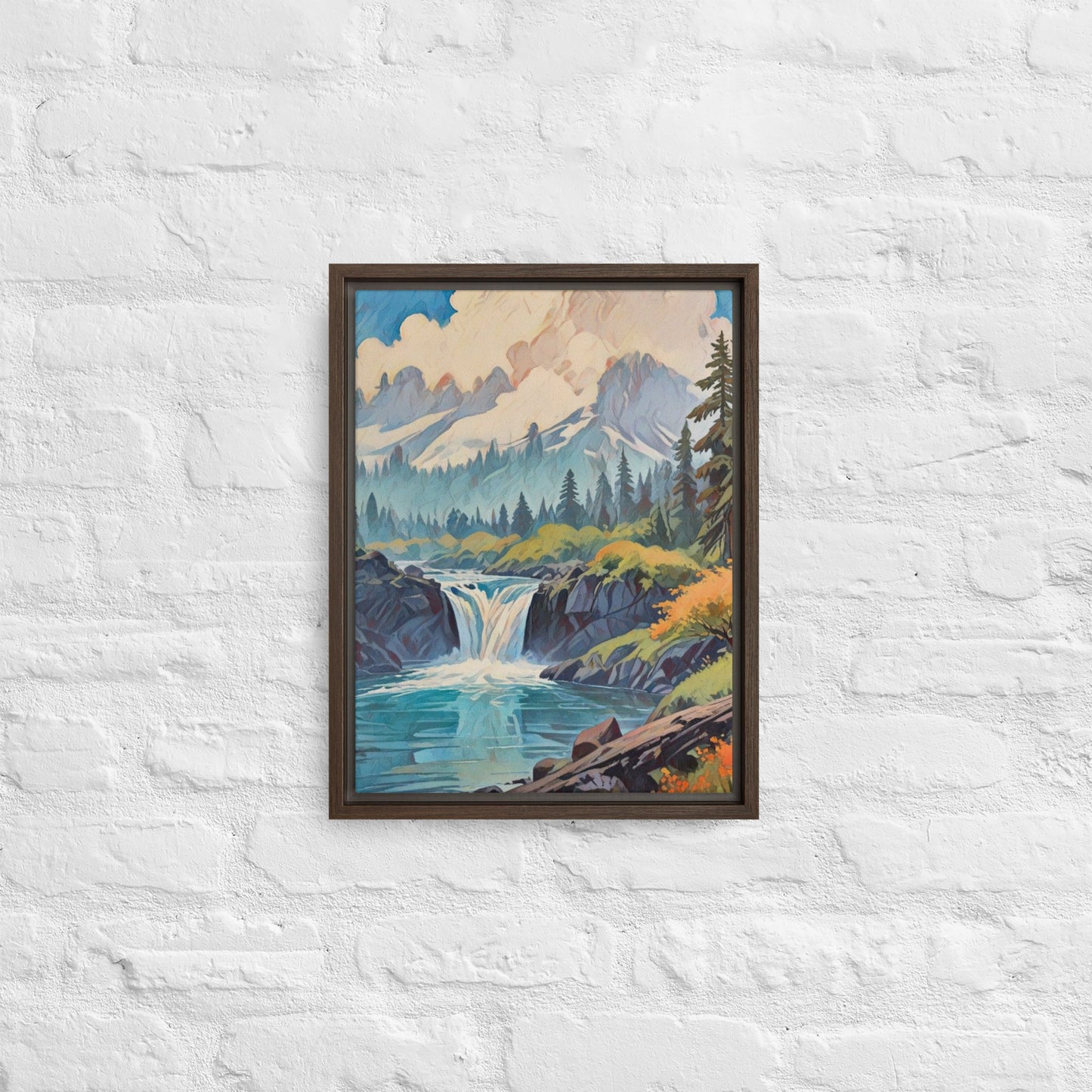 Oregon Hidden Pool - Digital Art Framed canvas - FREE SHIPPING