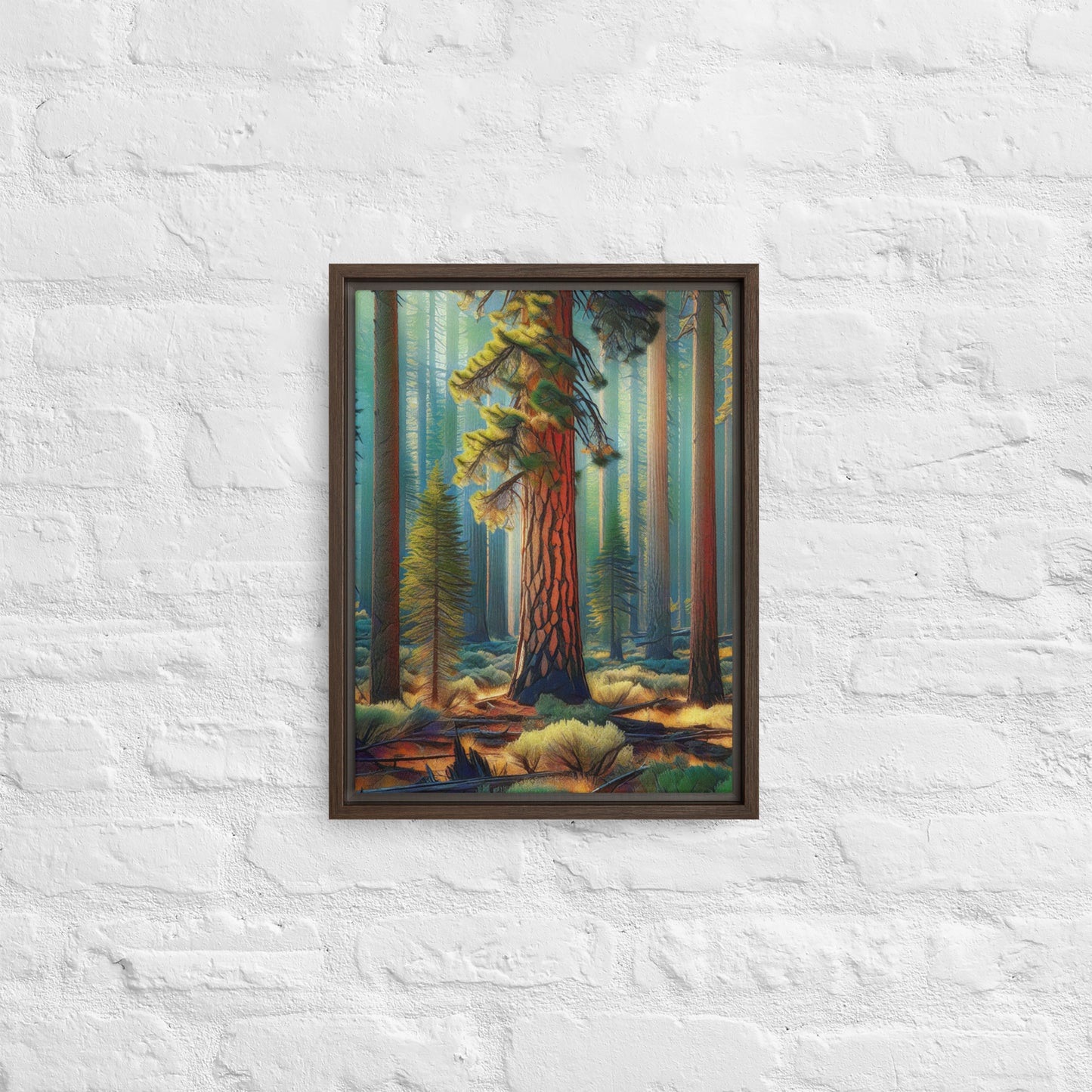 Ponderosa Pine - Digital Art - Framed canvas - FREE SHIPPING