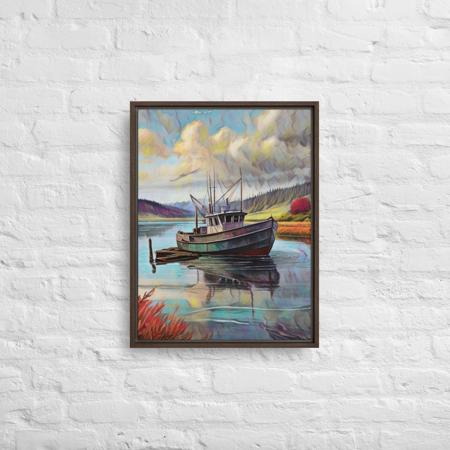 Home Port - Digital Art - Framed canvas - FREE SHIPPING