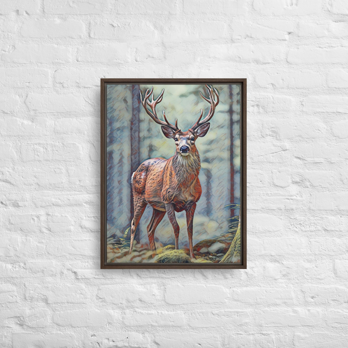 Oregon Deer - Digital Art - Framed canvas - FREE SHIPPING