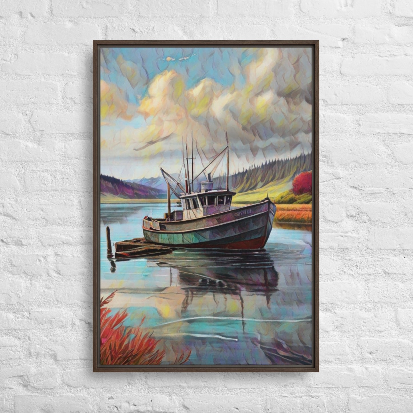 Home Port - Digital Art - Framed canvas - FREE SHIPPING