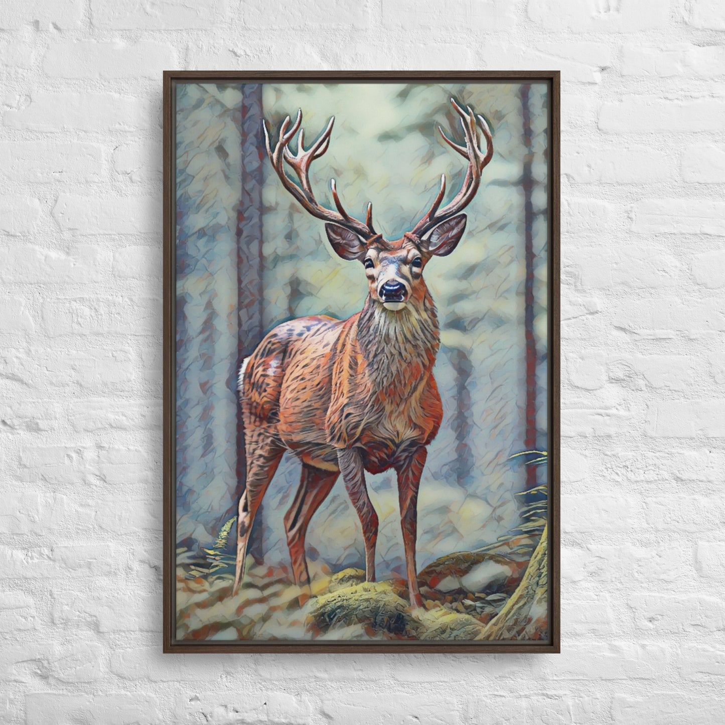 Oregon Deer - Digital Art - Framed canvas - FREE SHIPPING