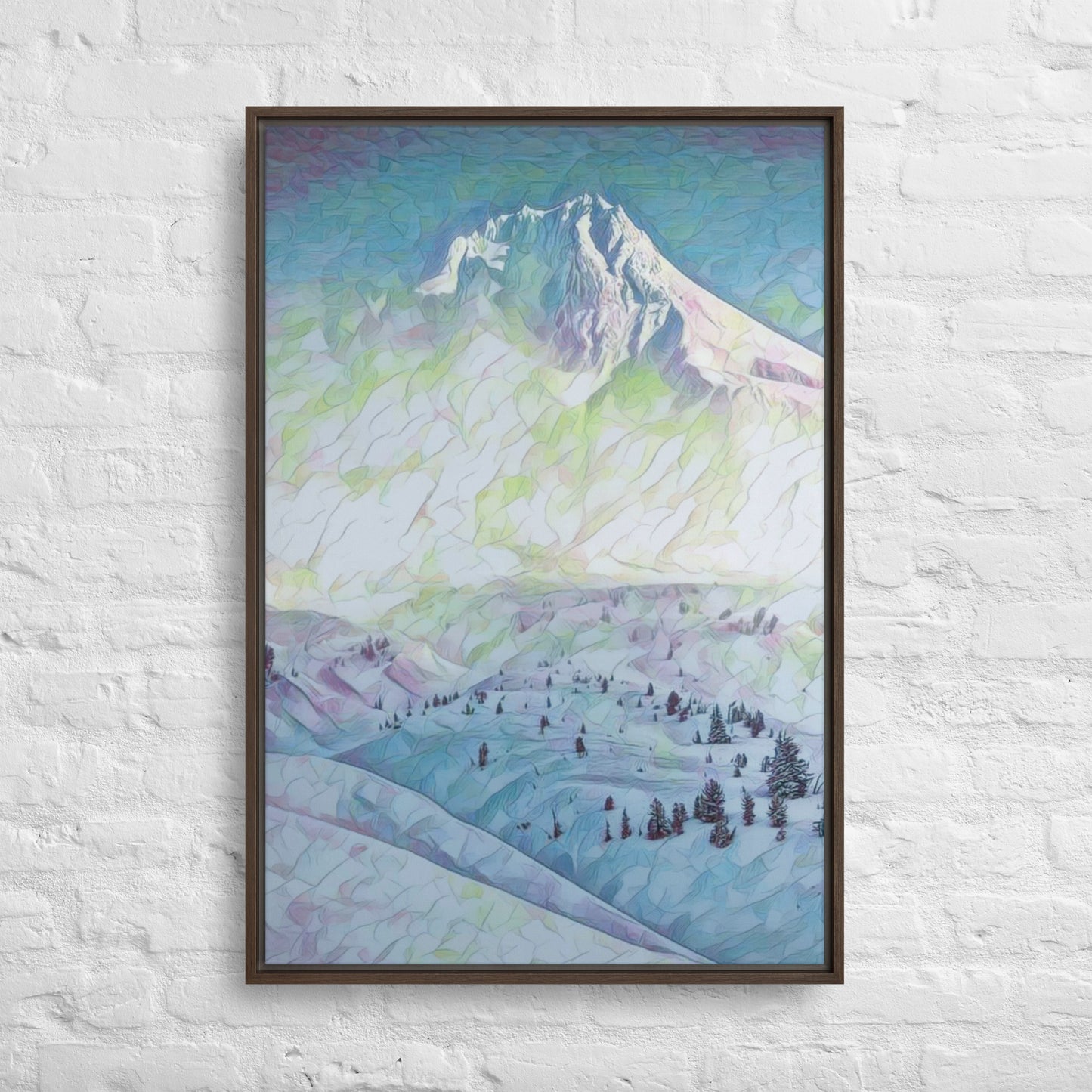 Mount Hood - Digital Art - Framed canvas - FREE SHIPPING