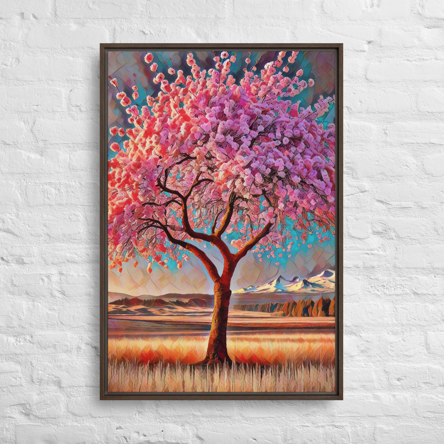 Oregon Cherry Blossoms - Digital Art - Framed canvas - FREE SHIPPING