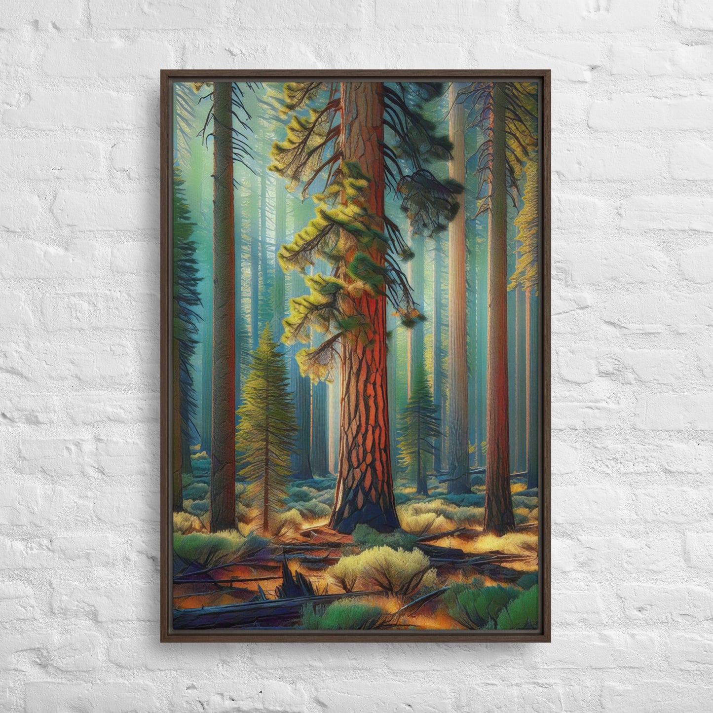 Ponderosa Pine - Digital Art - Framed canvas - FREE SHIPPING