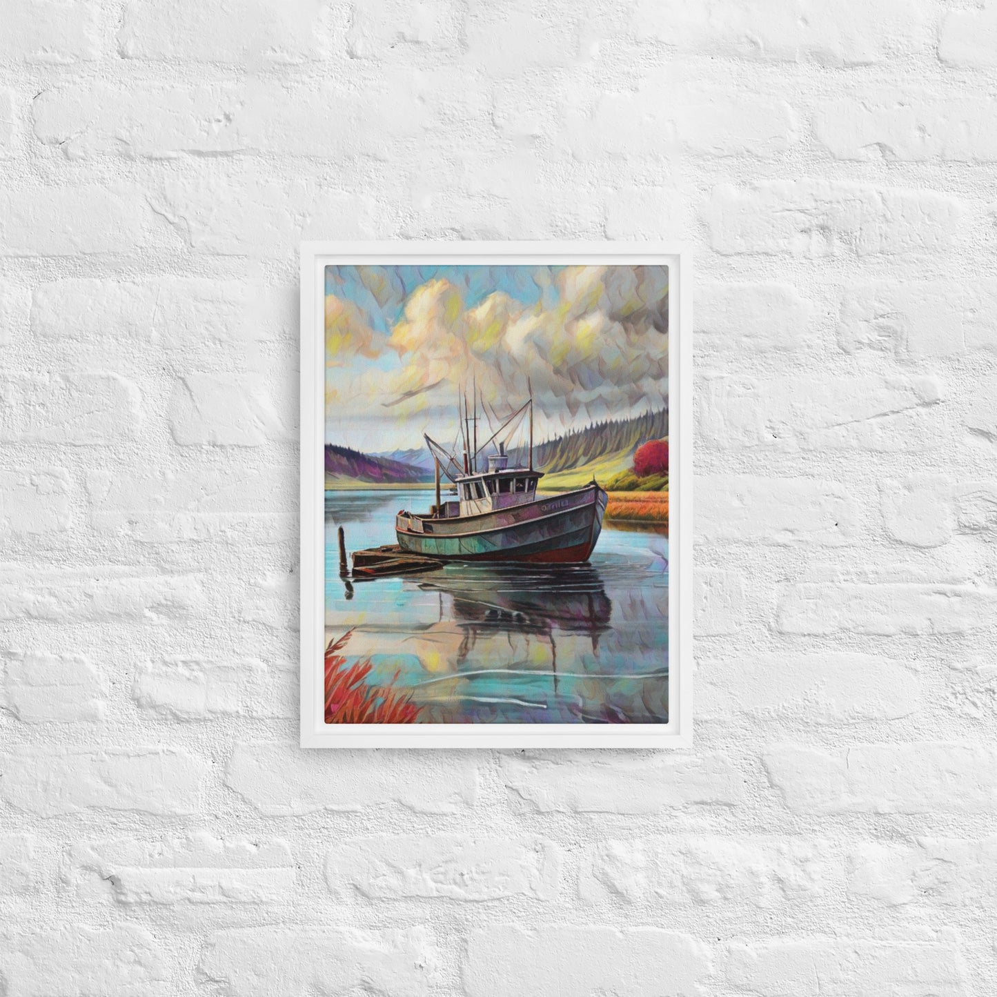 Home Port - Digital Art - Framed canvas - FREE SHIPPING