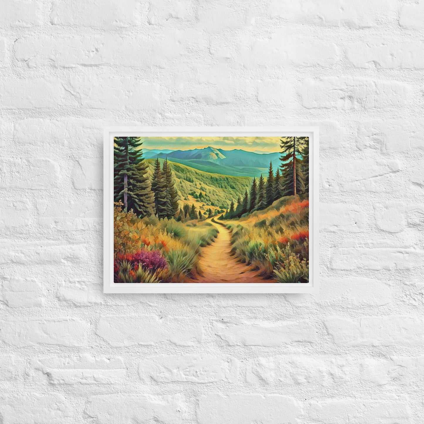 Hiking Oregon - Digital Art - Framed canvas - FREE SHIPPING