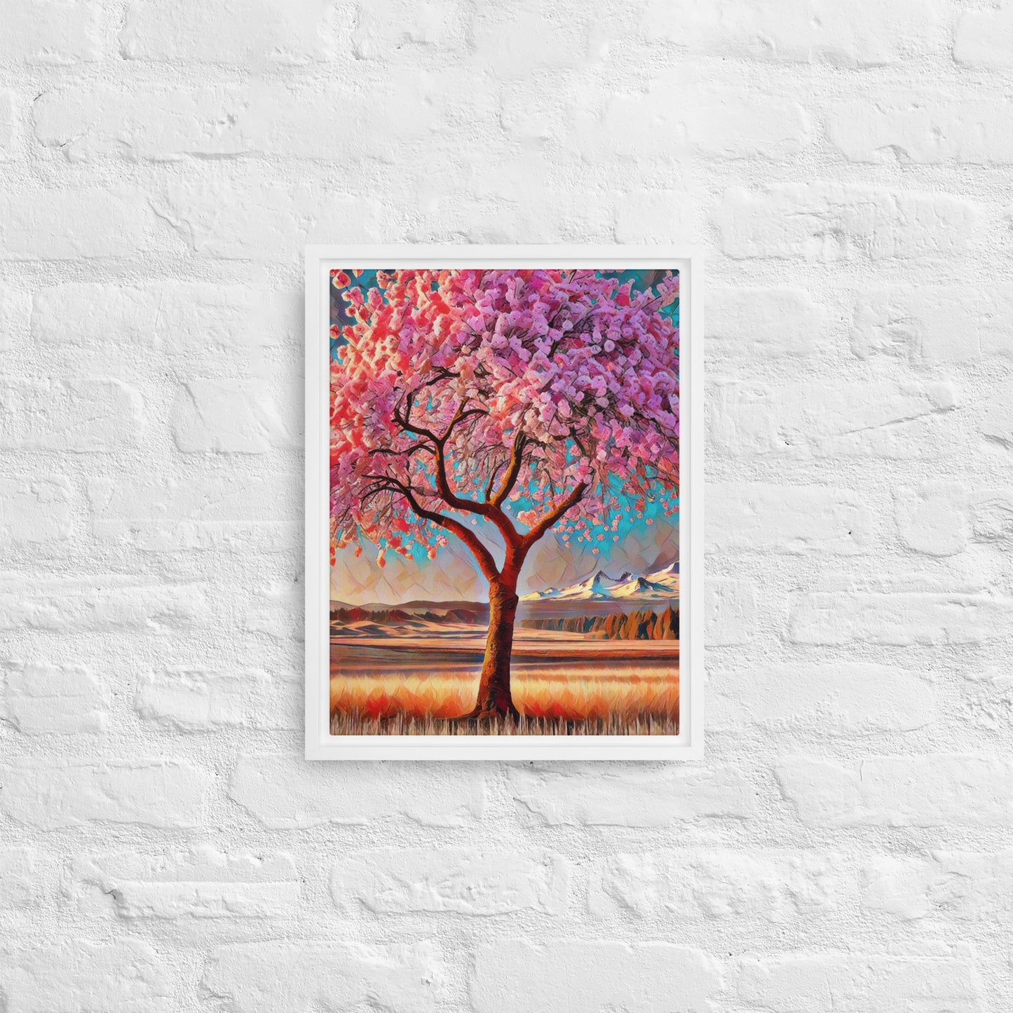 Oregon Cherry Blossoms - Digital Art - Framed canvas - FREE SHIPPING