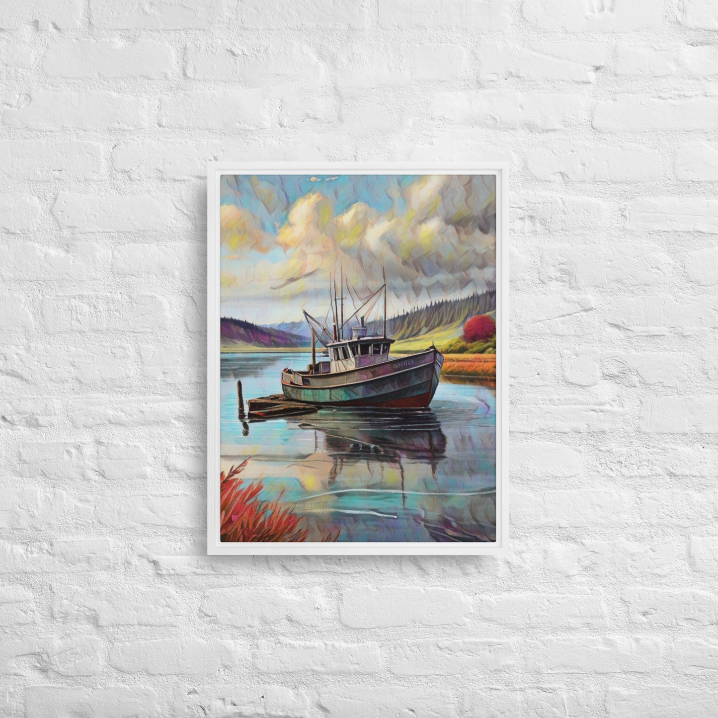 Home Port - Digital Art - Framed canvas - FREE SHIPPING