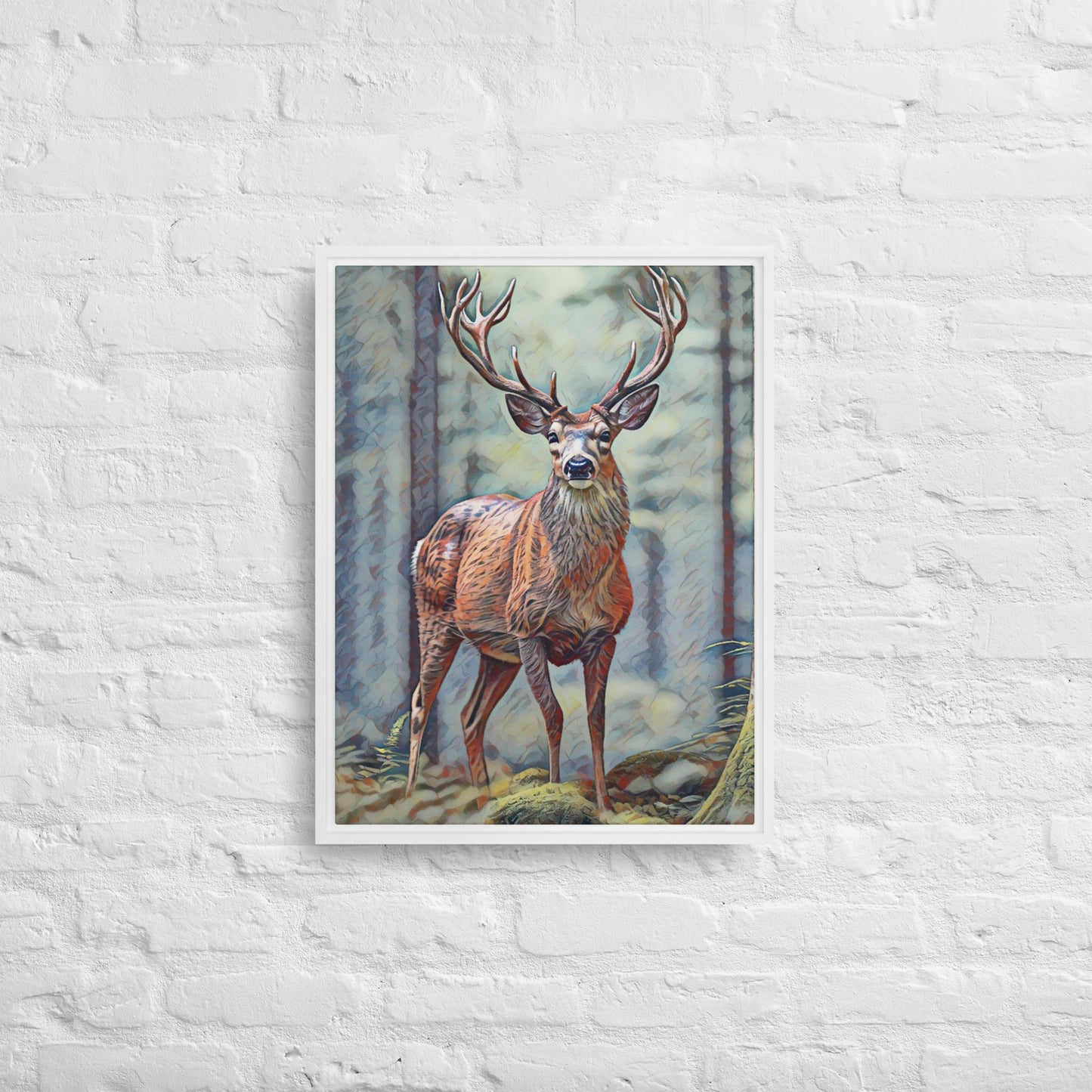 Oregon Deer - Digital Art - Framed canvas - FREE SHIPPING