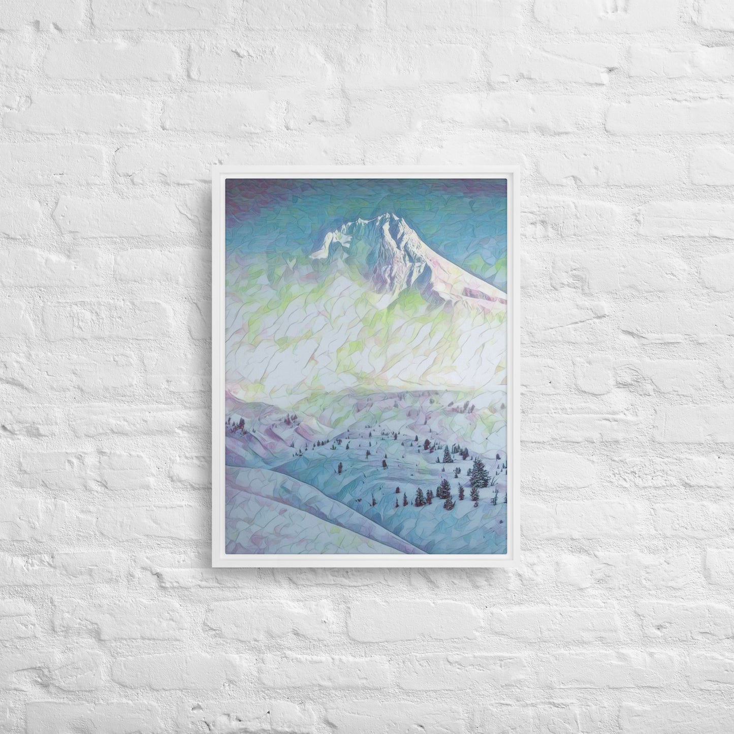 Mount Hood - Digital Art - Framed canvas - FREE SHIPPING