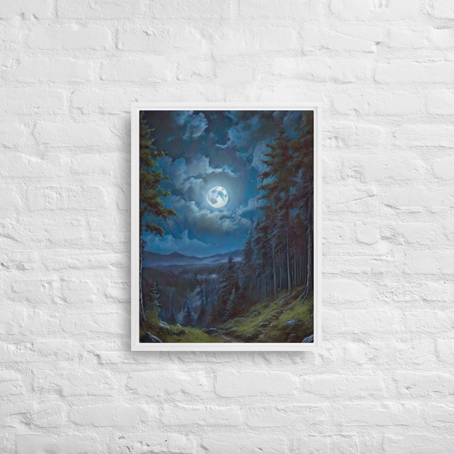 Moon Light in Oregon - Digital Art - Framed canvas - FREE SHIPPING