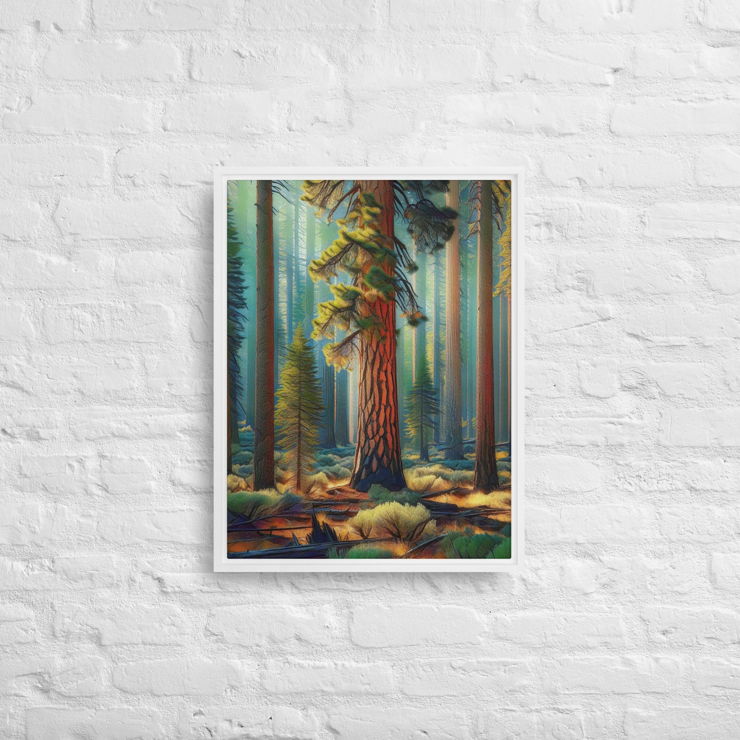 Ponderosa Pine - Digital Art - Framed canvas - FREE SHIPPING